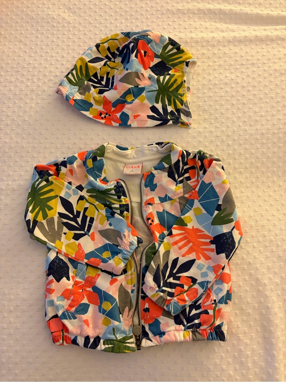 Multi-Color Tropical Print Baby Hoodie Jacket